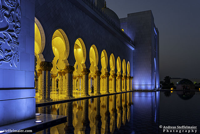 Sheikh Zayed Grand Mosque walkway Andreas Steffelmaier Photography