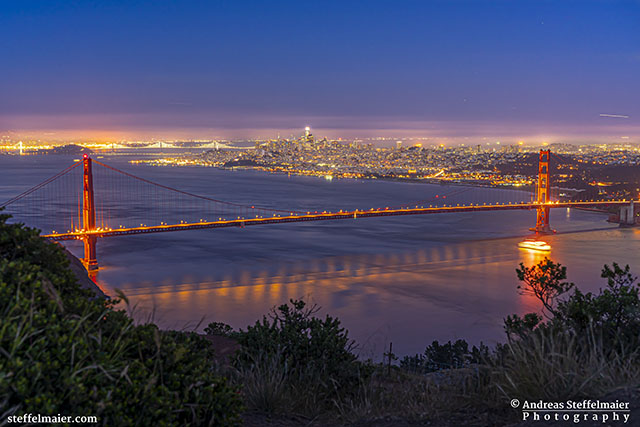 Andreas Steffelmaier Photography Golden Gate Bridge at night